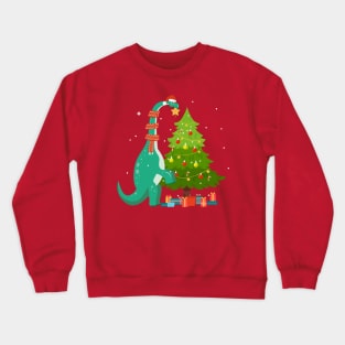 Funny Dinosaur Christmas Tree Crewneck Sweatshirt